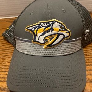 Gray and Yellow Nashville Predators Hat with Curved Brim